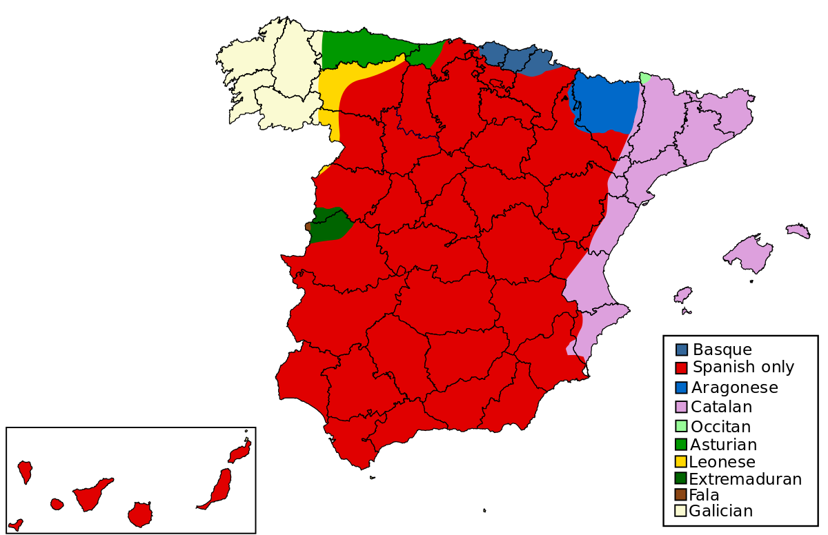 ملف:Languages of Spain.svg - المعرفة
