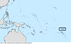 Map of the change to the United States in the Pacific Ocean on July 9, 1868