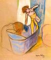 الاستحمام، 1908، رسم سوزان ڤالادون.