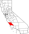 State map highlighting San Luis Obispo County