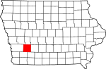 State map highlighting Cass County