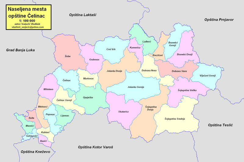 ملف:Čelinac-naselja.PNG