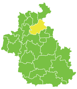 موقع ناحية معرة مصرين في محافظة إدلب.