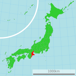 خريطة اليابان، مبين فيها Mie