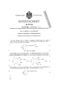 براءة اختراع مرك لتخليق المثيل‌هيدراستينين من المثيلين‌ديوكسي-مثامفيتامين.