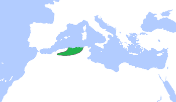 الأسرة الحمادية (بالأخضر)، ح. 1100.