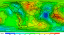 الساتل گوس أرسل البيانات التي اُستخدمت في بناء هذه الخريطة الملونة للجيوئيد توضح تأثير الجاذبية في جميع أنحاء الأرض. الخريطة قُدمت لأول مرة في مؤتمر لمراقبة الأرض انعقد في برگن، النرويج في 28 يونيو 2010.