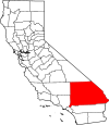 State map highlighting San Bernardino County