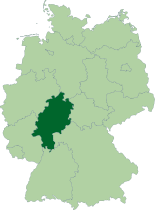 Map of Germany, location of هسه highlighted
