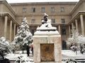 School of literature and Humanities in snow
