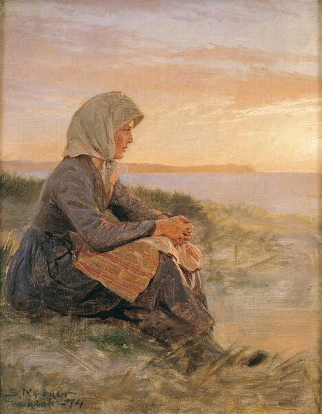 ملف:Siddende fiskerpige, Hornbæk.jpg