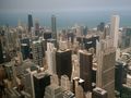 900 North Michigan, Park Tower, the John Hancock Center, the Trump Tower, and Aon Center (L-R) as seen from Willis Tower Skydeck.