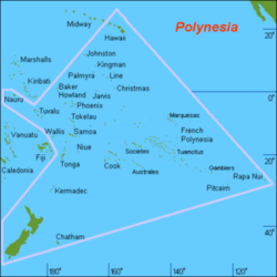 Polynesia is generally defined as the islands within the Polynesian Triangle.