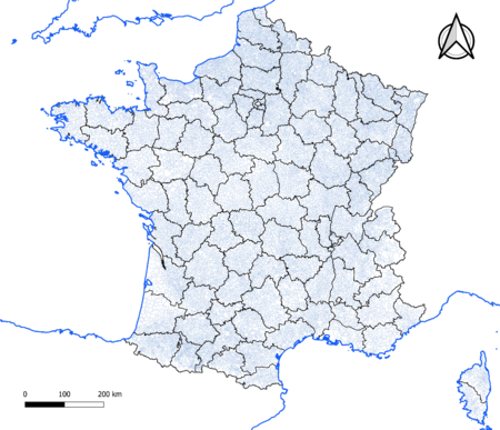 Map of communes of metropolitan France
