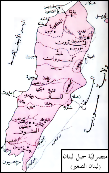 ملف:خريطة متصرفية جبل لبنان.png