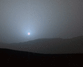 Sunset (animated) - Gale crater (April 15, 2015).