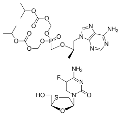 Tenofovir disoproxil and emtricitabine.svg