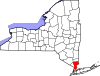 State map highlighting Westchester County