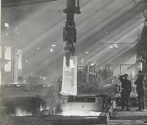 Ingot lifted from soaking pit