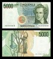 L.5,000 – obverse and reverse – printed in 1985