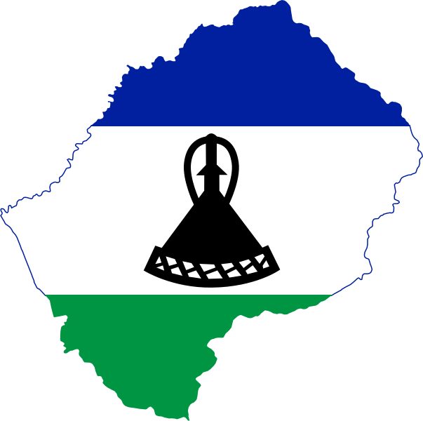ملف:Flag map of Lesotho.svg