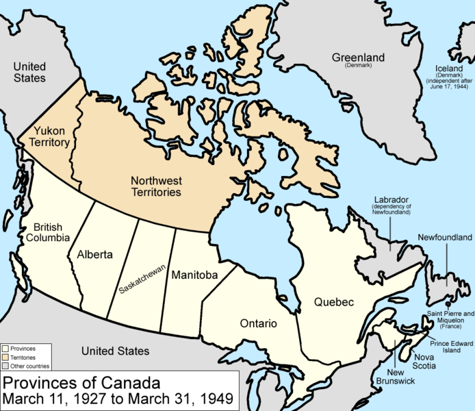 ملف:Canada provinces 1927-1949.png