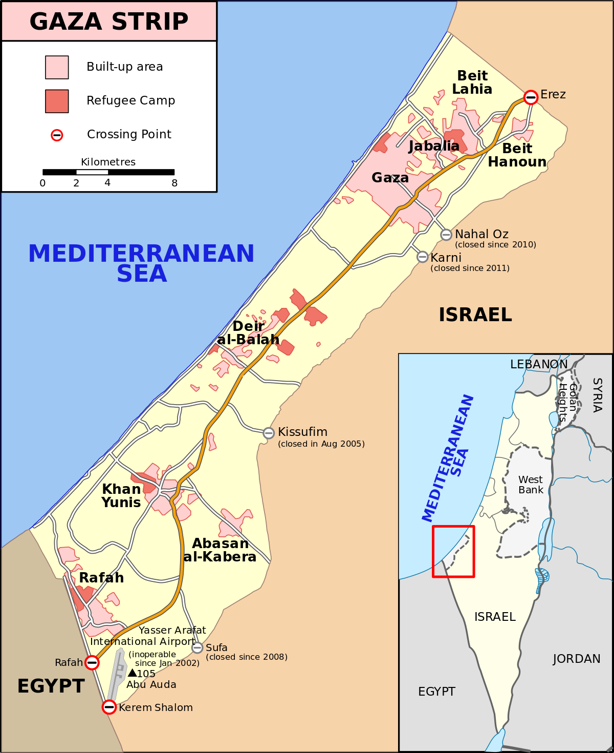 ملف:Gaza Strip map2.svg - المعرفة