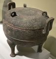 Eastern Zhou bronze ritual food vessel (ding) with lacquer design, 5th-4th century BC