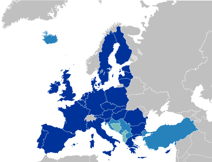 ملف:EU27-candidate countries map.svg