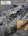 Close-up map - new route (yellow) - Mount Sharp slopes (September 11, 2014).