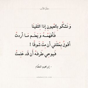 بيتين من شعر ابراهيم النظام