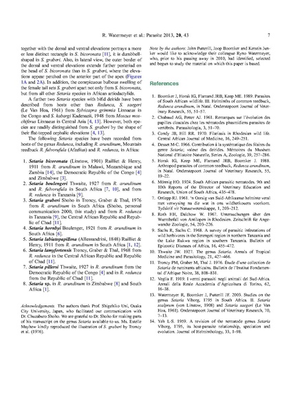 ملف:Parasite journal) 2013, 20, 43, Watermeyer, Setaria.pdf