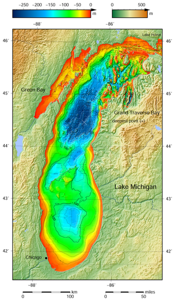 ملف:Lake Michigan bathymetry map.png