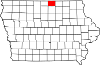 Map of Iowa highlighting