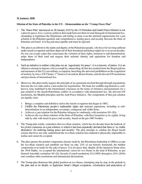 ملف:(31 January 2020) Mission Memo on Trump Plan.pdf