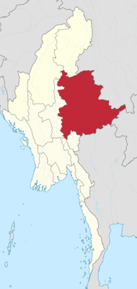 Location of Shan State in Myanmar