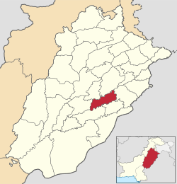 Location of Sahiwal in Punjab