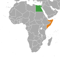 Map indicating locations of Egypt and Somalia