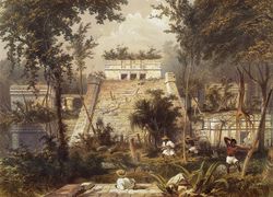 Main temple at Tulum, by Frederick Catherwood, from Views of Ancient Monuments
