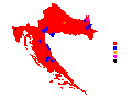 Serbs in Croatia (blue) (2001 Census)