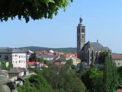 Cityscape of Kutná Hora with St James church