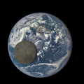 The Moon transiting in front of Earth, seen by Deep Space Climate Observatory on 4 August 2015.
