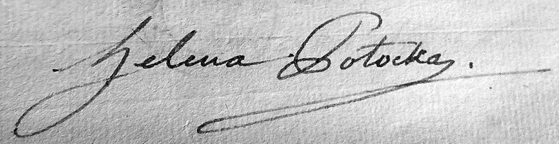 ملف:Signature countess Helena Potocka.jpg