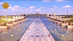 الطريق المؤدي لمدخل القصر الرئاسي.