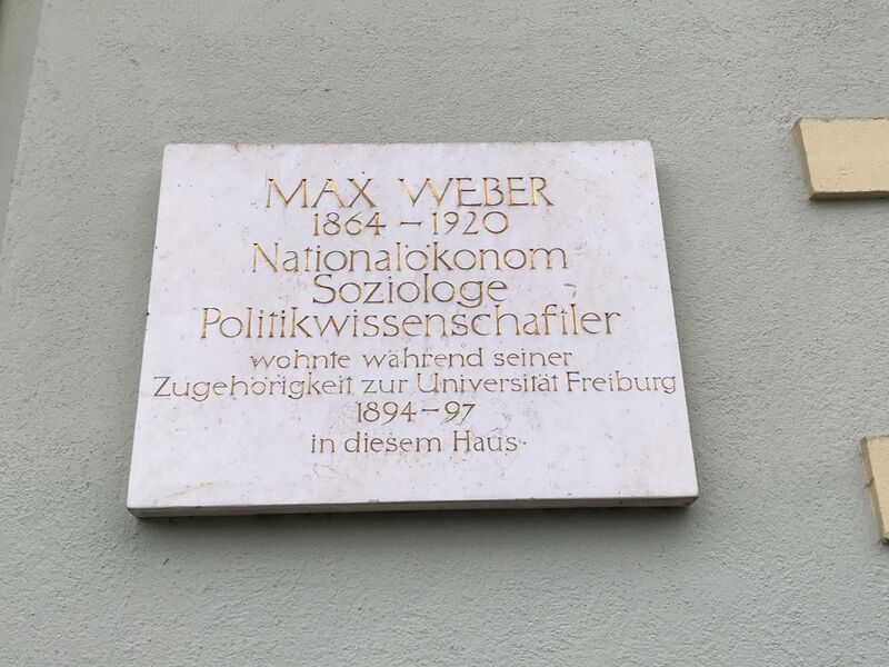 ملف:Gedenktafel Max Weber Freiburg.jpg