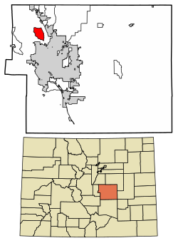 Location of the Air Force Academy CDP in El Paso County, Colorado