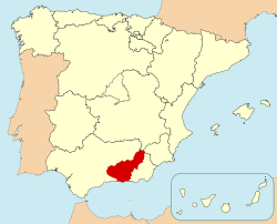 Map of Spain with highlighted