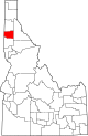 State map highlighting Benewah County