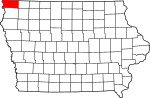 State map highlighting Lyon County