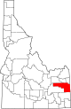 State map highlighting Bonneville County